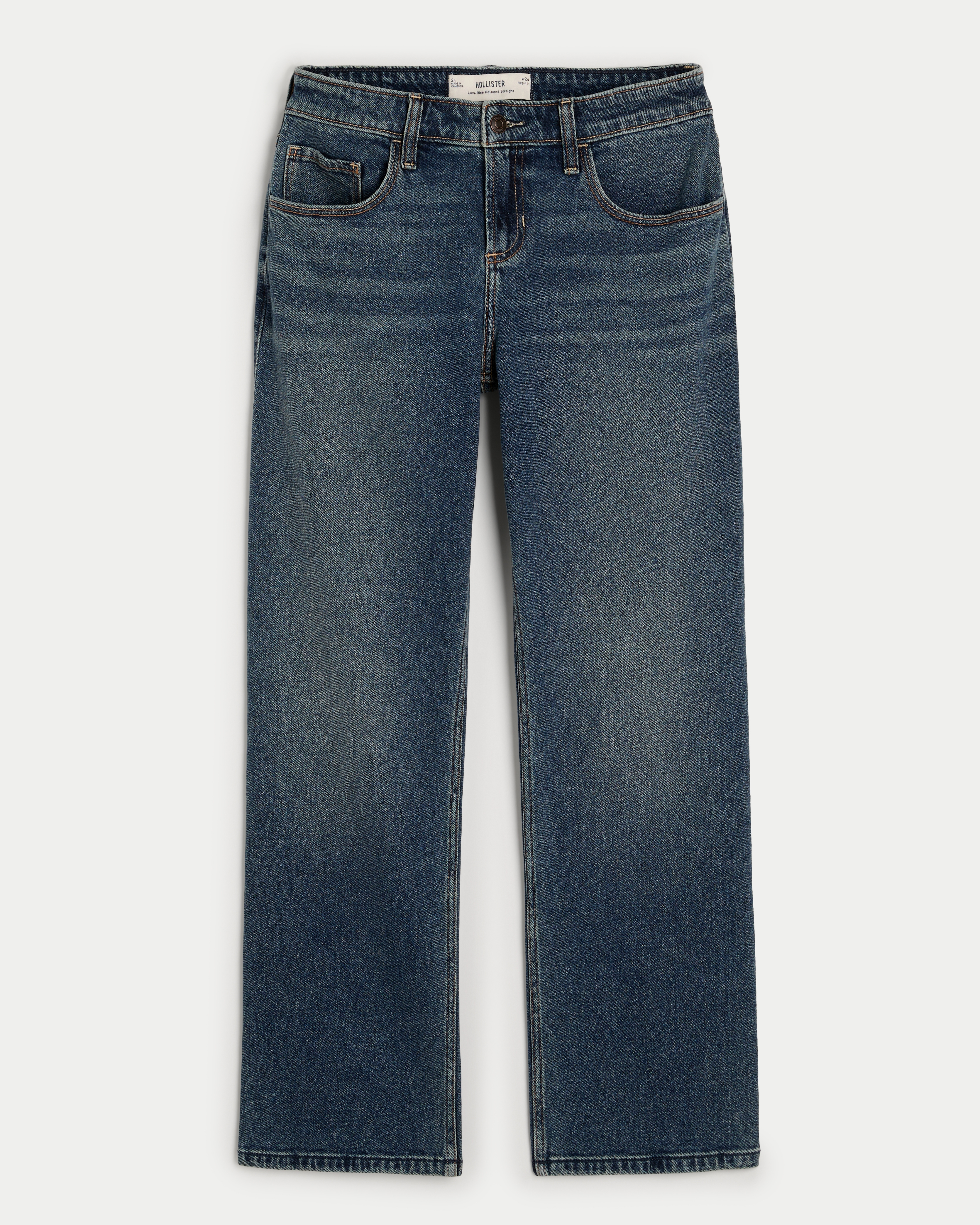 Women s Low Rise Medium Wash Relaxed Straight Jeans in Medium Wash Size 16 R 17 R 33W from Hollister