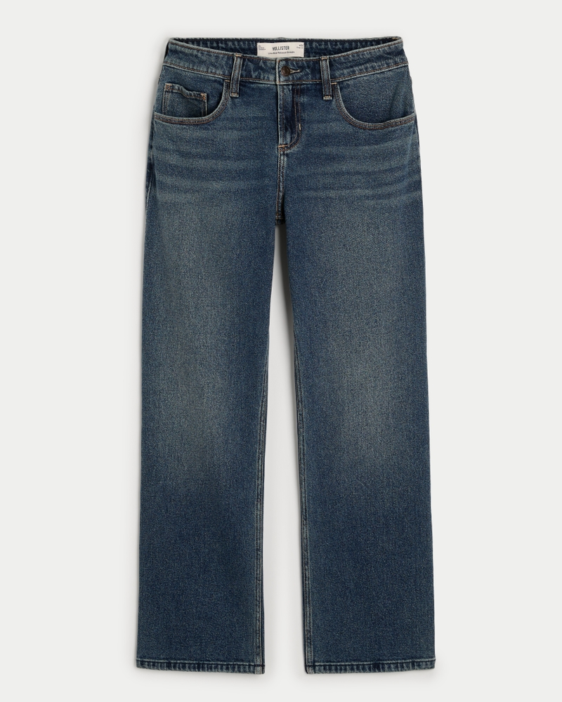 Women s Low Rise Dark Wash Relaxed Straight Jeans in Dark Size 2 L 3 L 26W from Hollister