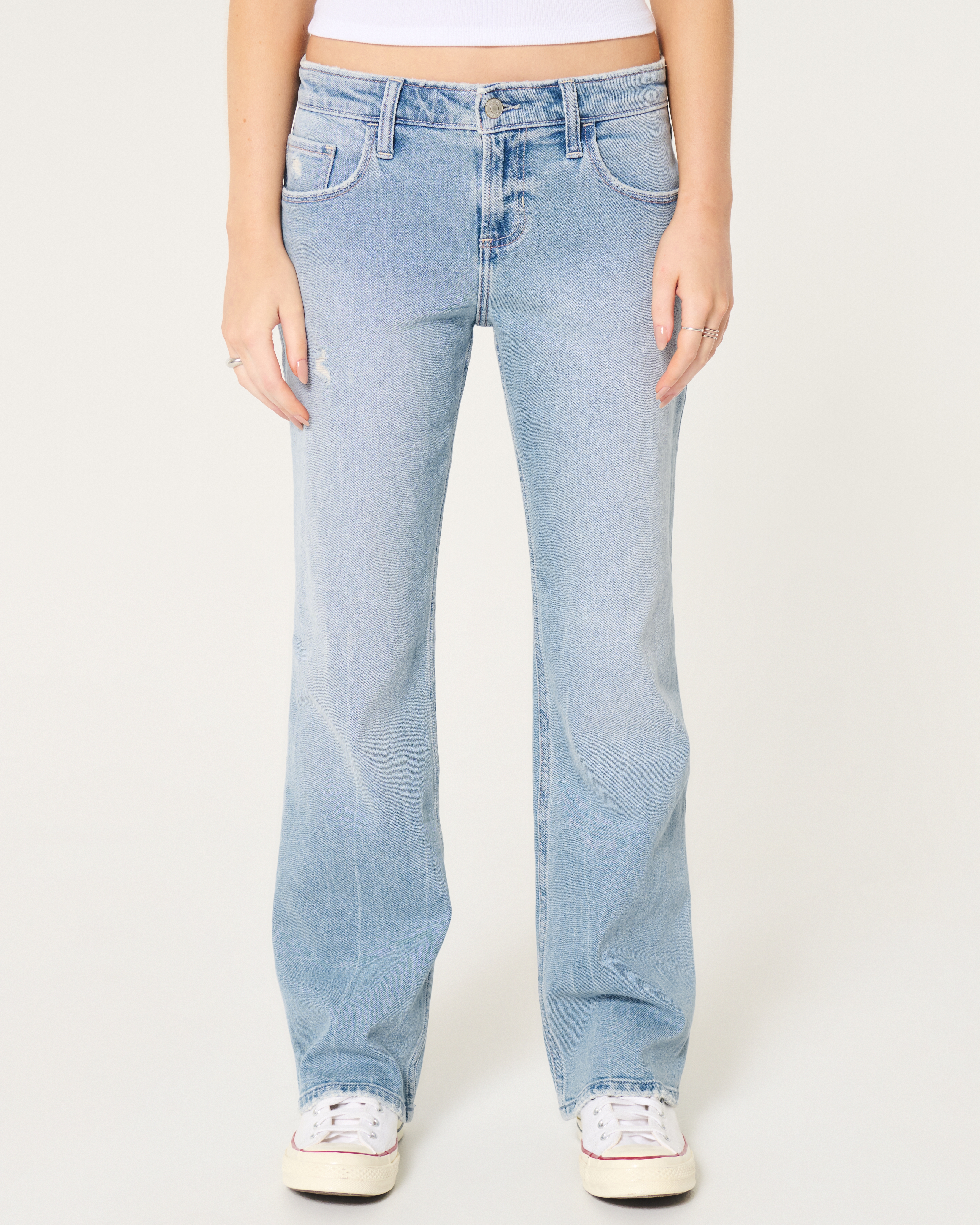 Women s Low Rise Light Wash Relaxed Straight Jeans Women s Bottoms HollisterCo