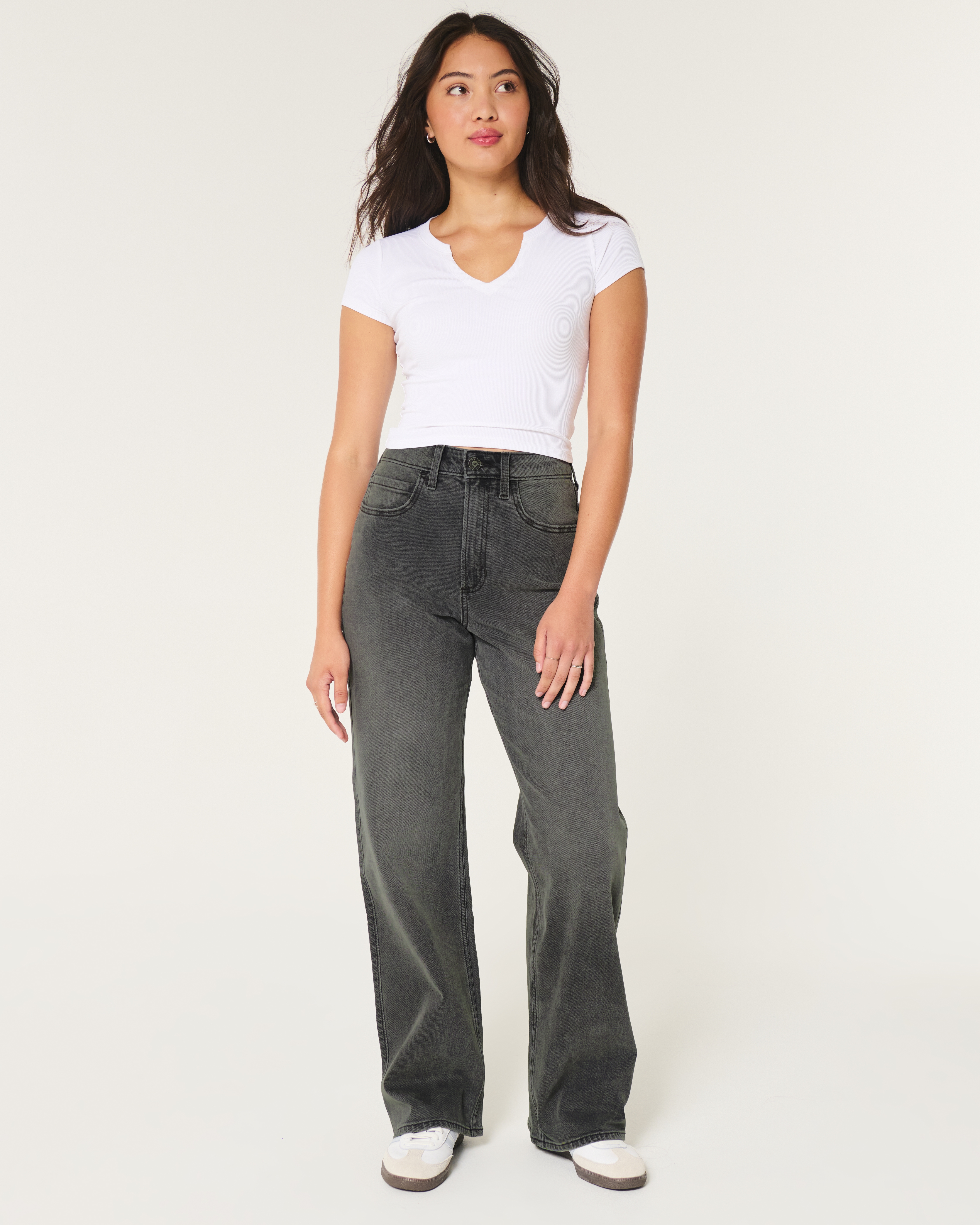 Hollister high rise black jeans online