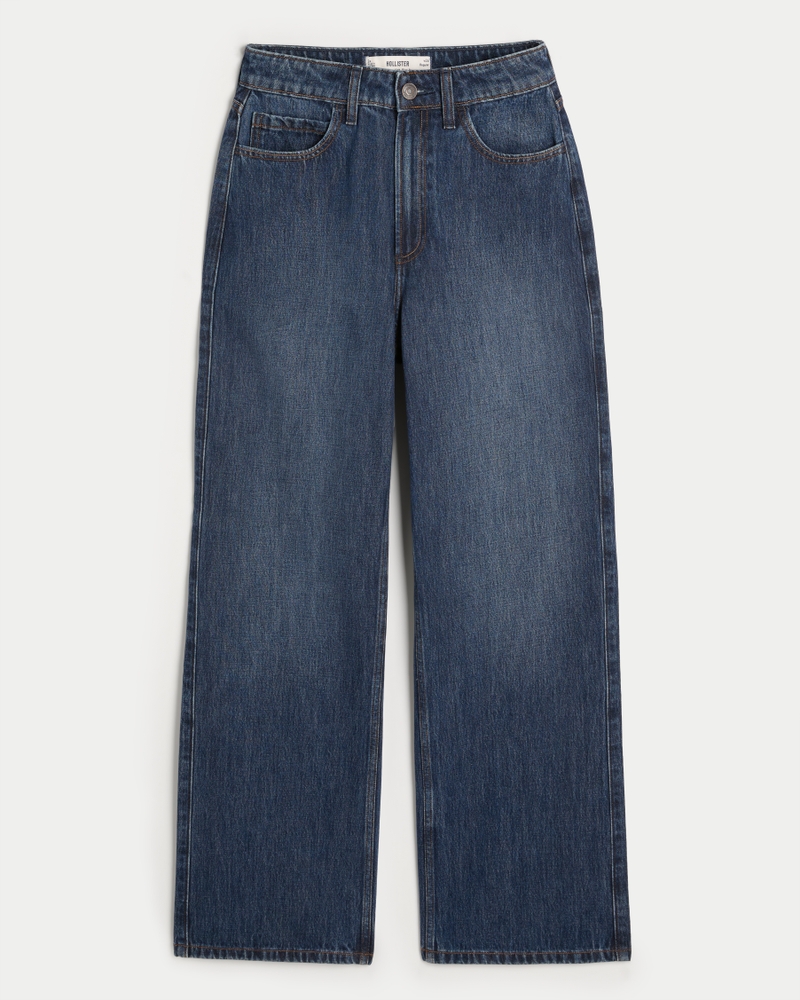 Curvy Ultra High-Rise Dark Wash Baggy Jeans