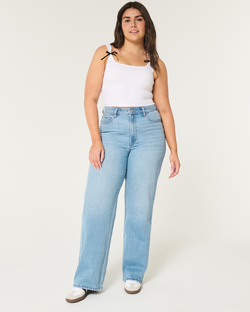 Women's Curvy Ultra High-Rise Medium Wash Baggy Jeans Women's