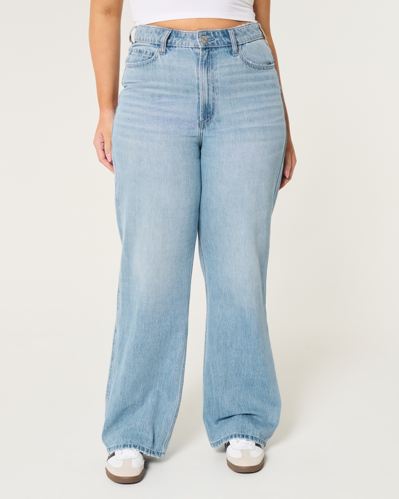 Curvy Ultra High-Rise Washed Black Baggy Jeans