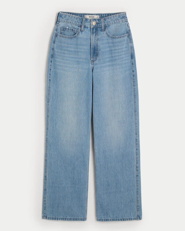 Curvy Ultra High-Rise Medium Wash Baggy Jeans, Medium view 1