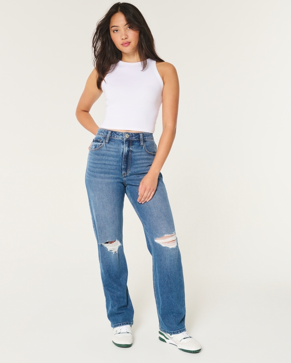 Jeans dad para mujer Hollister Co