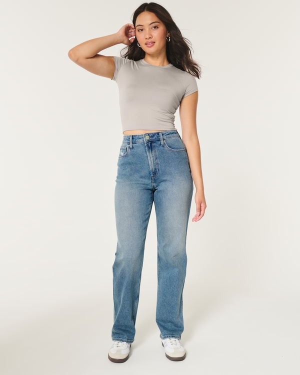 Curvy Ultra High-Rise Medium Wash Dad Jeans, Medium