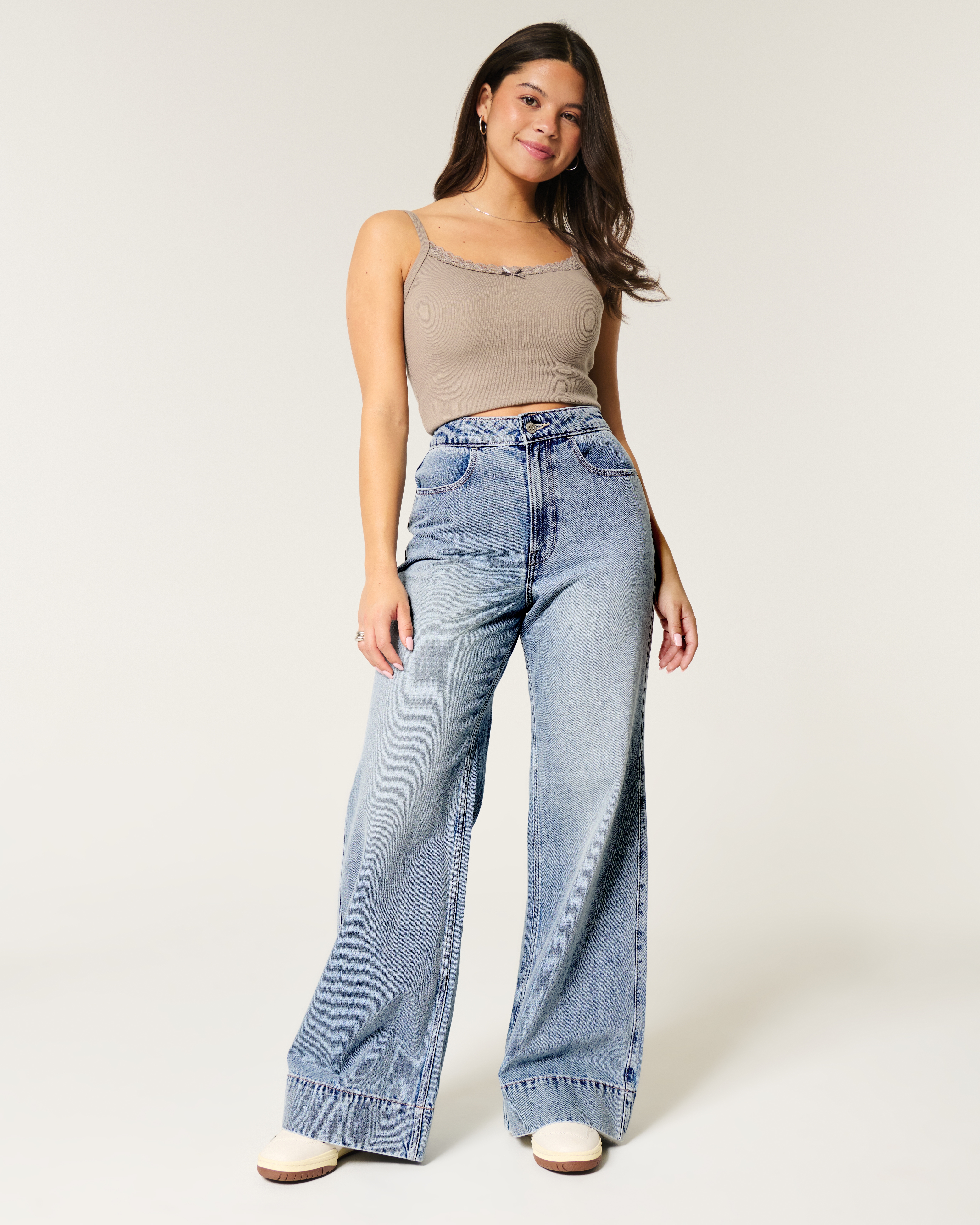 [CKJ] Ultra High Rise Wide Tencel Rinse Wash Jeans ★人気★ Tencel Ultra High Rise Wide Leg Fit Jeans | Calvin Klein