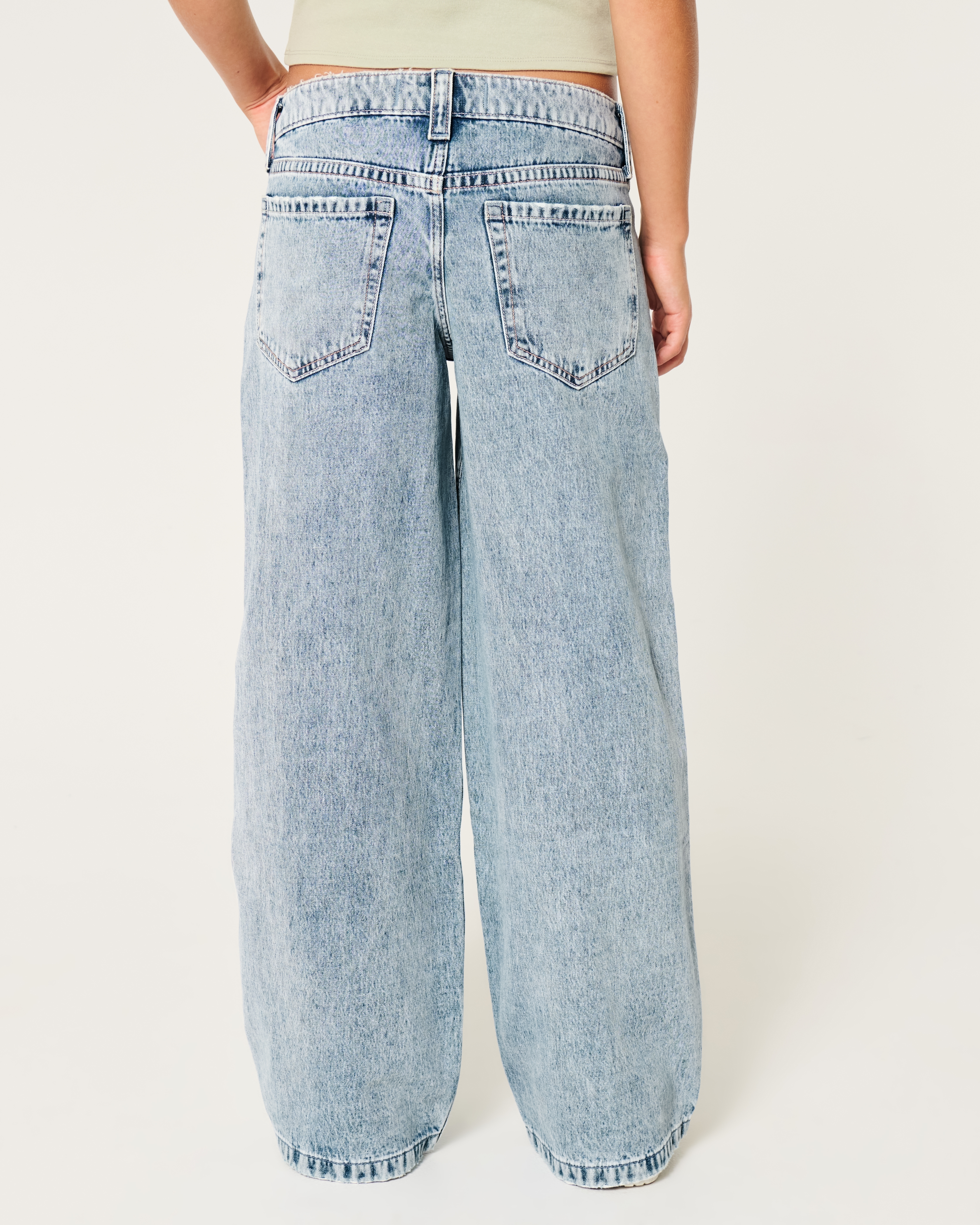 Low-Rise Medium Wash Super Baggy Jeans