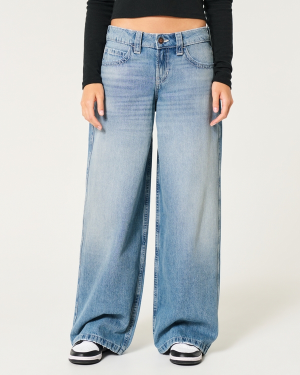 Low-Rise Medium Wash Super Baggy Jeans