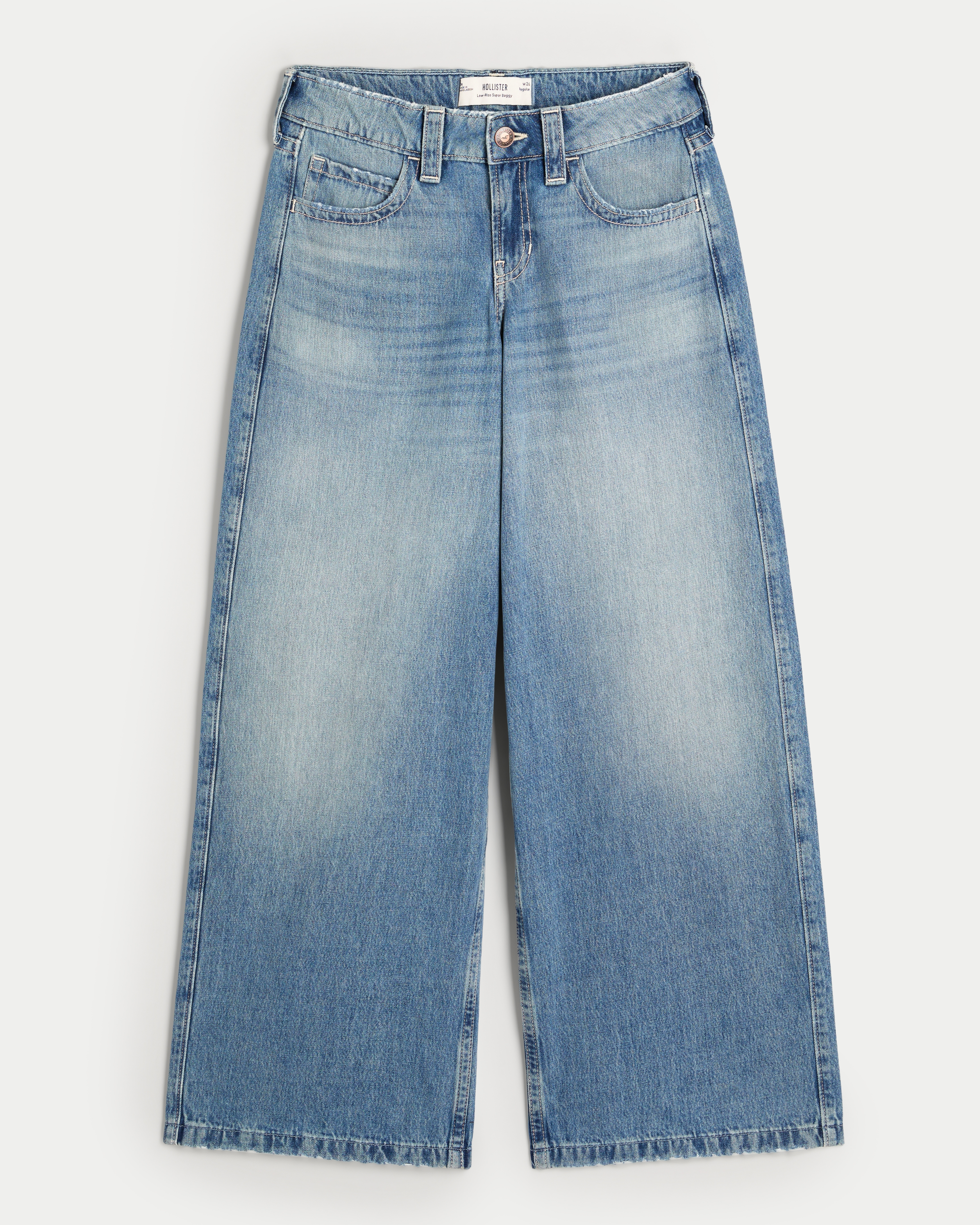 Low-Rise Medium Wash Super Baggy Jeans