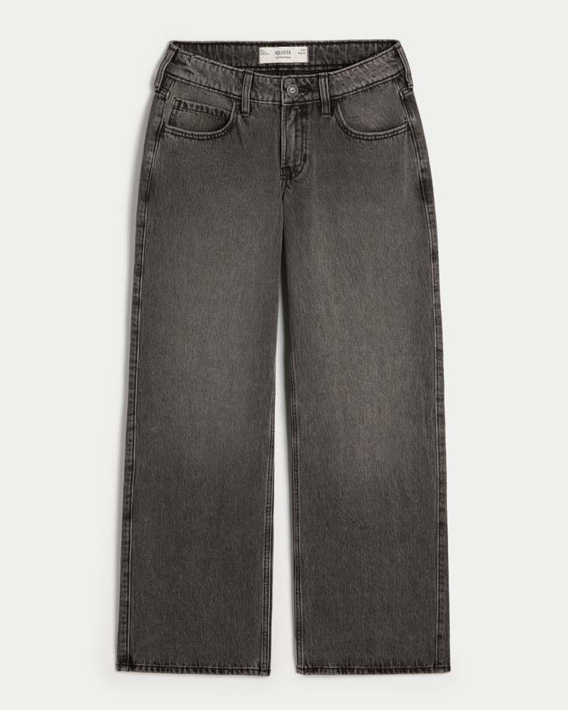 Damen Low Rise Vintage Baggy Jeans in verwaschenem Schwarz Damen Unterteile HollisterCo