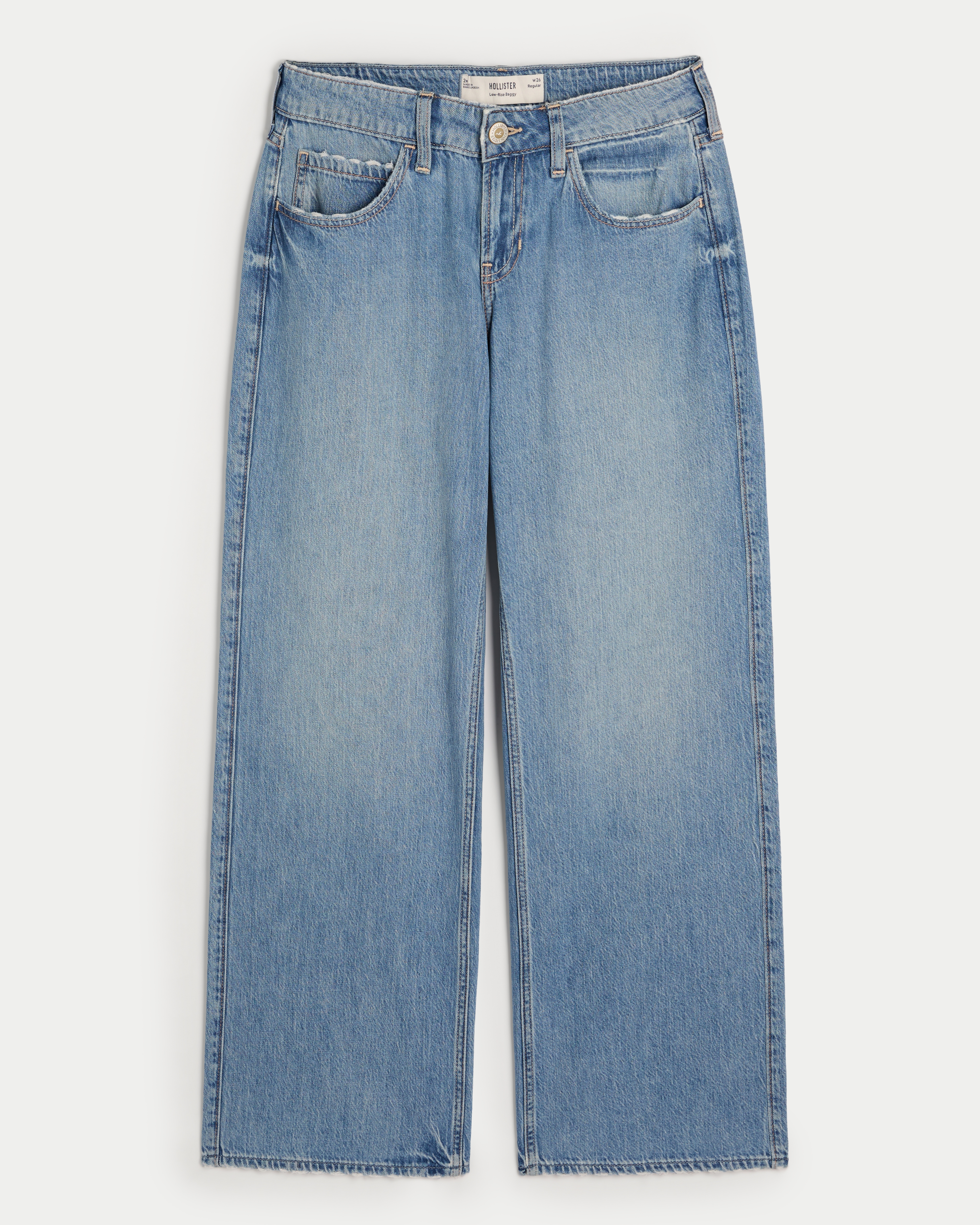 Low-Rise Lightweight Medium Wash Baggy Jeans