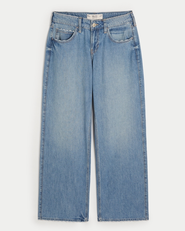 Low-Rise Lightweight Medium Wash Baggy Jeans, Medium