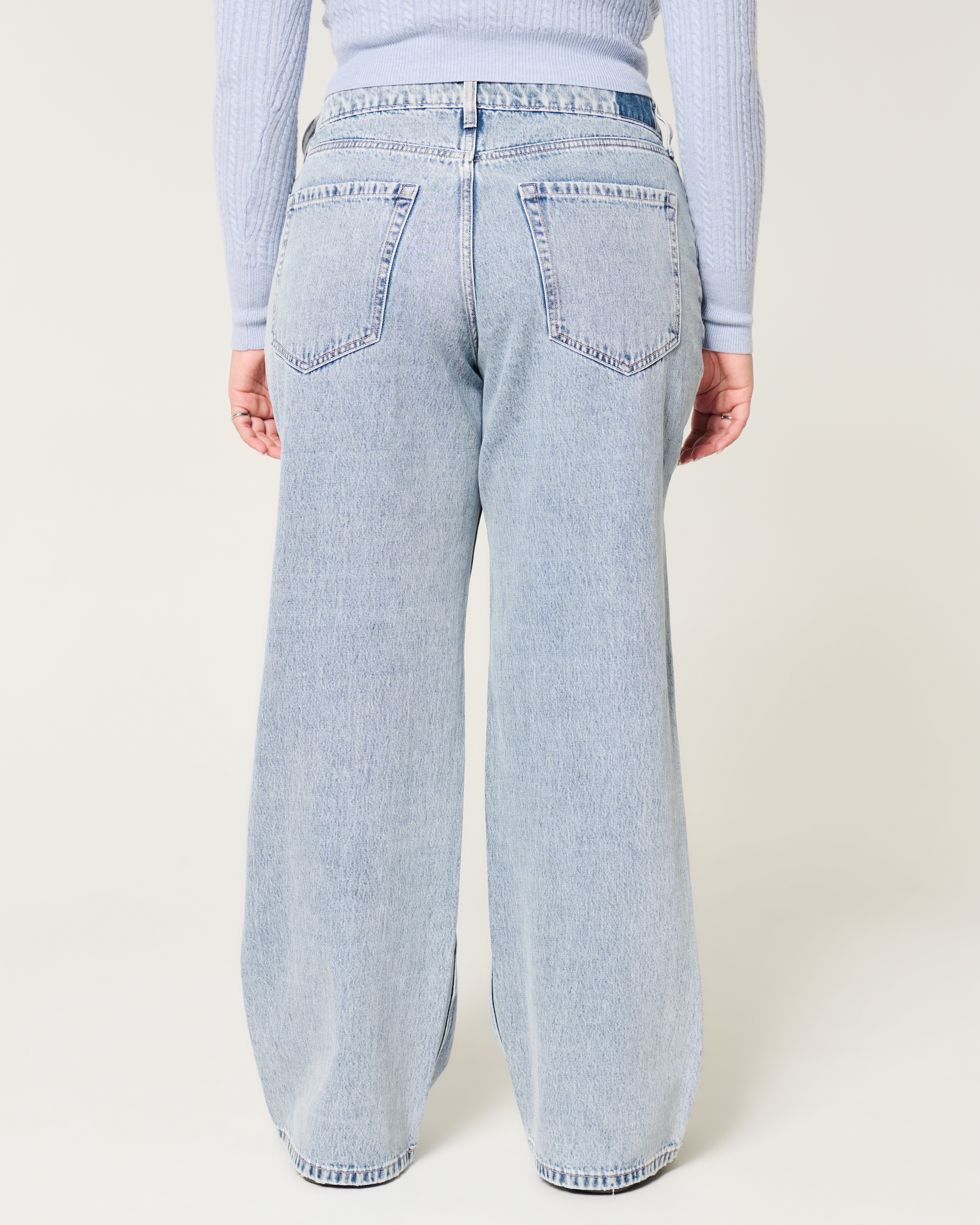 Curvy Mid-Rise Medium Wash Baggy Jeans