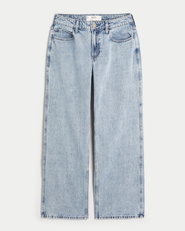 Curvy Mid-Rise Medium Wash Baggy Jeans, Medium view 1