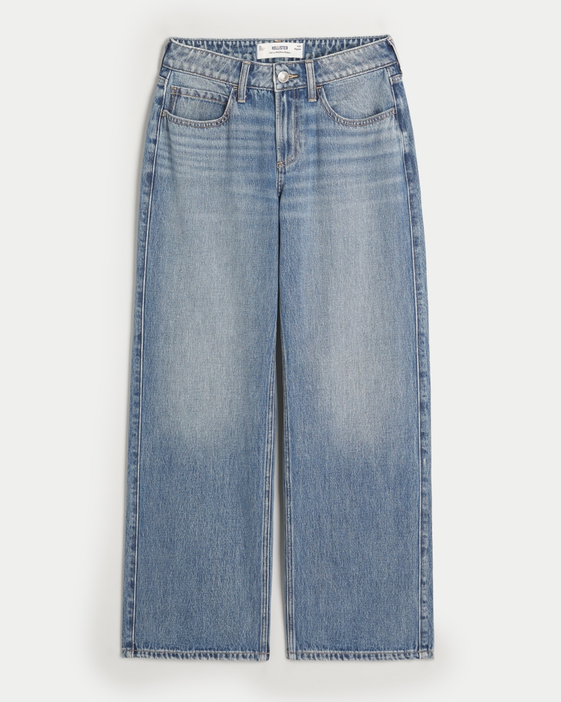 Curvy Mid-Rise Medium Wash Baggy Jeans