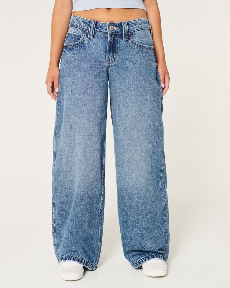 Low-Rise Medium Wash Super Baggy Jeans