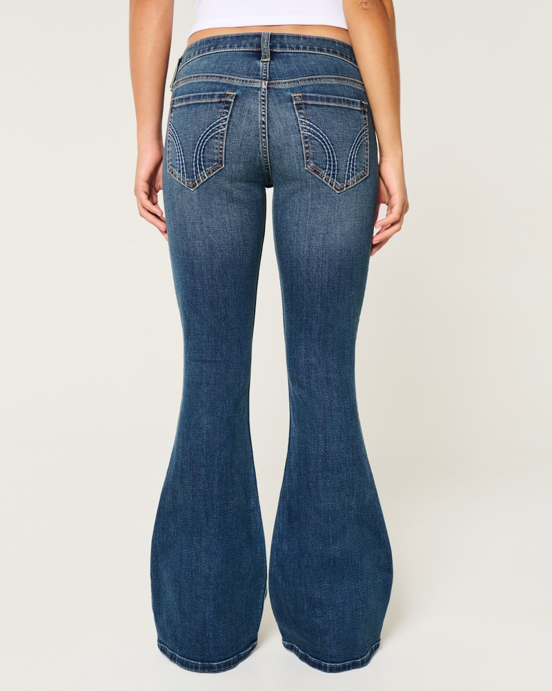 Low-Rise Medium Wash Flare Jeans