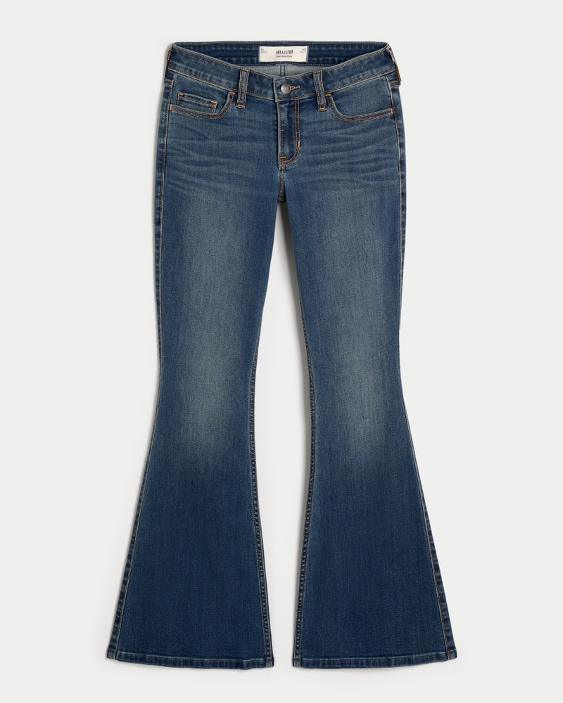 Low-Rise Medium Wash Flare Jeans