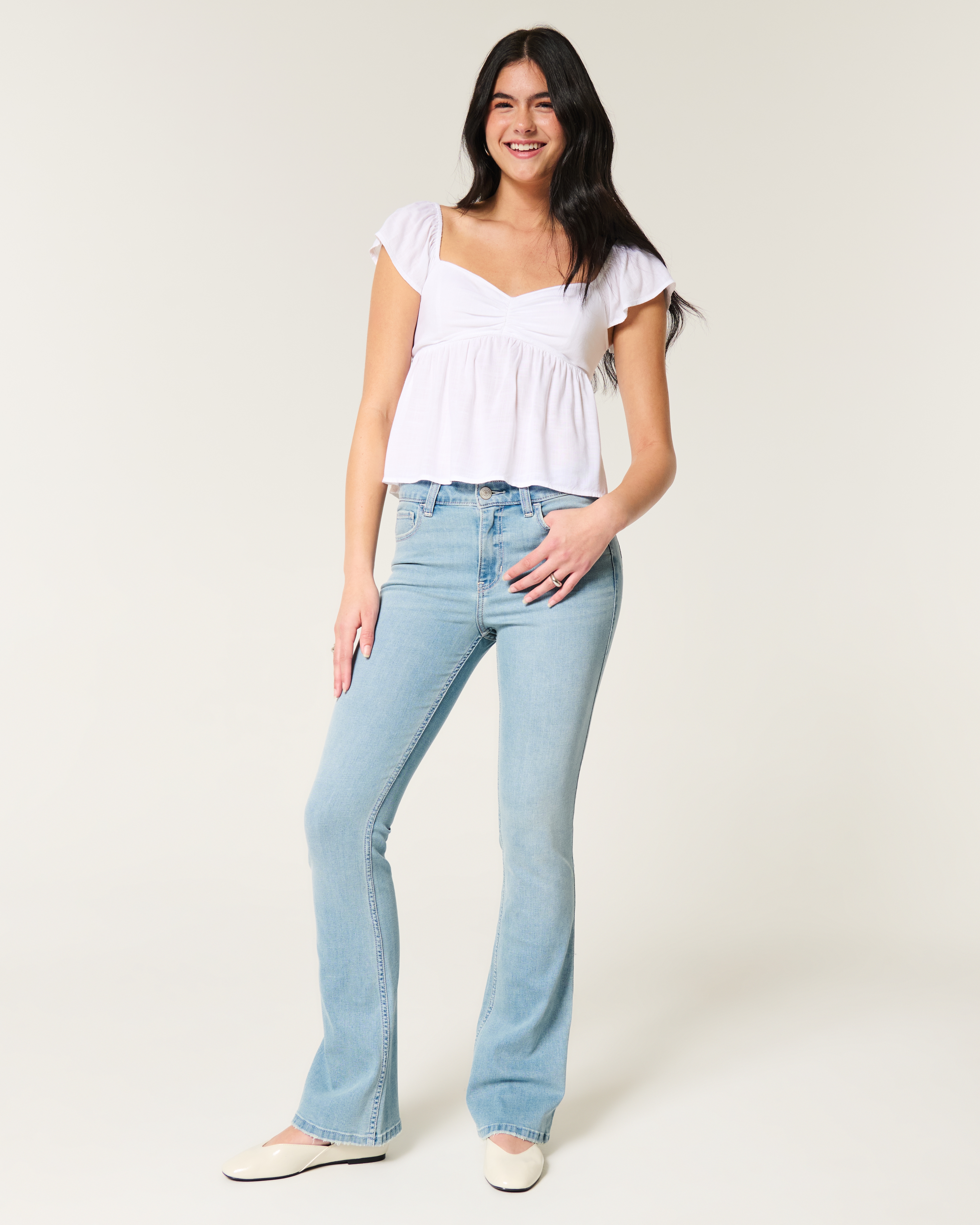 Mid-Rise Light Wash Boot Jeans