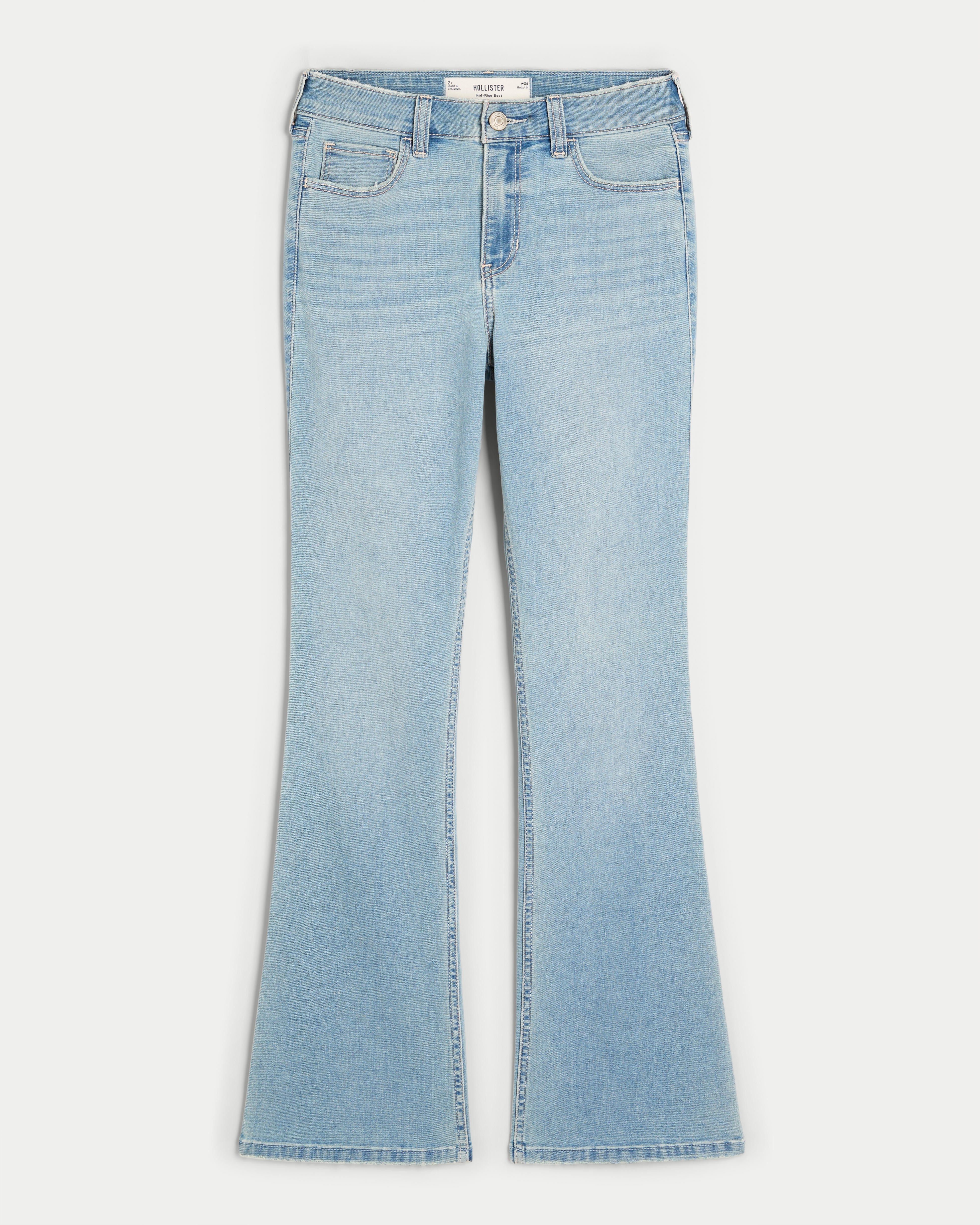 Mid-Rise Light Wash Boot Jeans