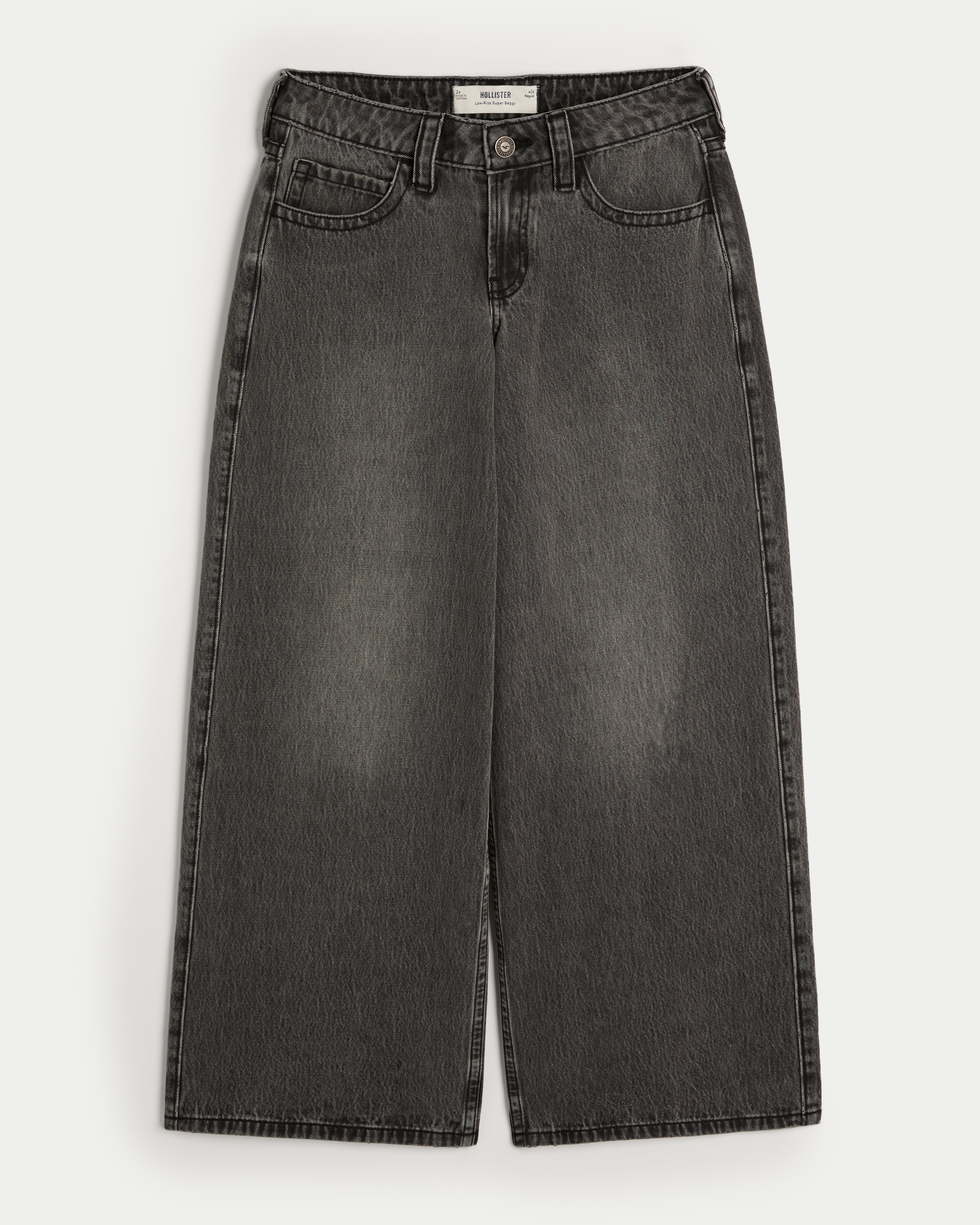 Low-Rise Washed Black Super Baggy Jeans