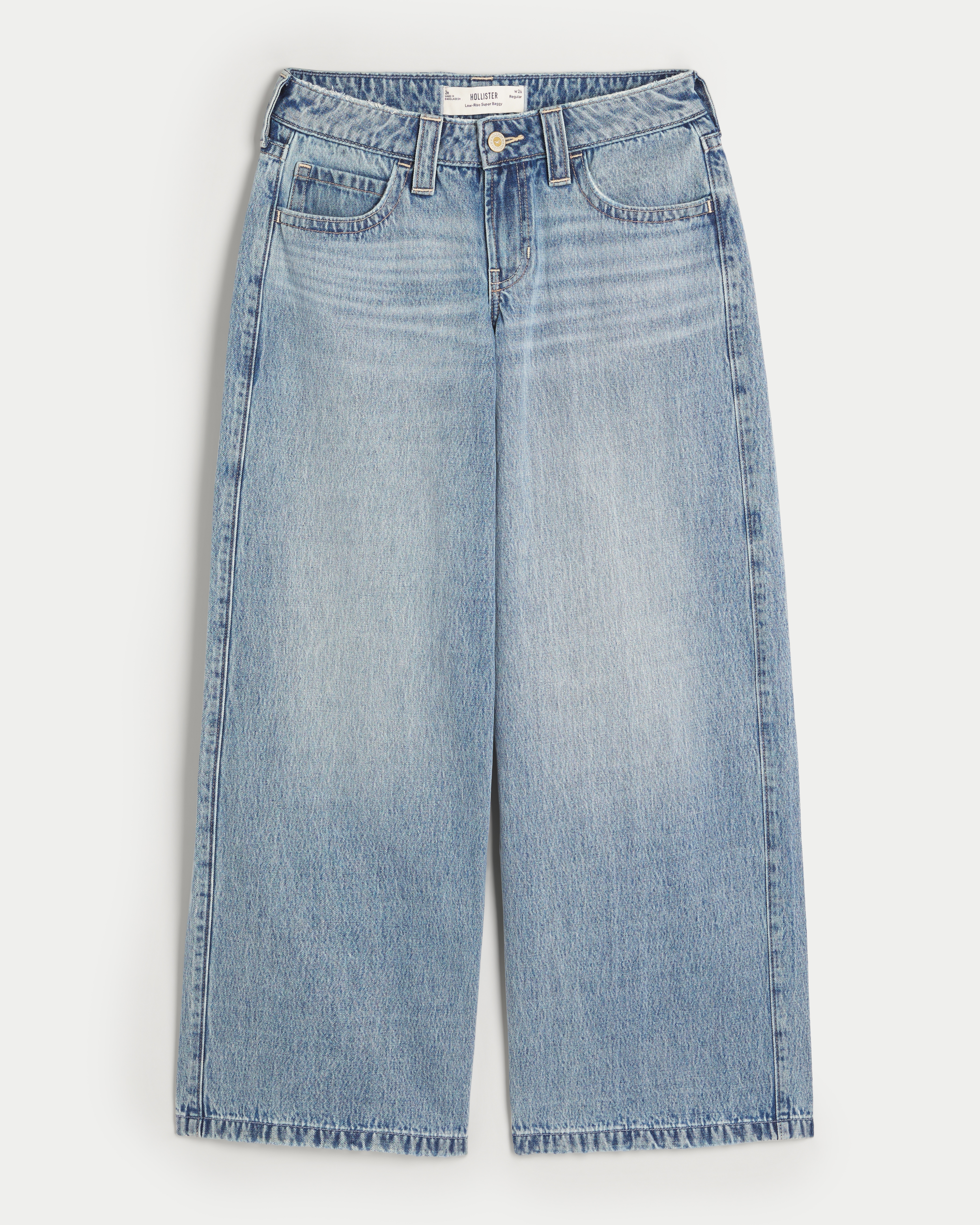 Low-Rise Light Wash Super Baggy Jeans