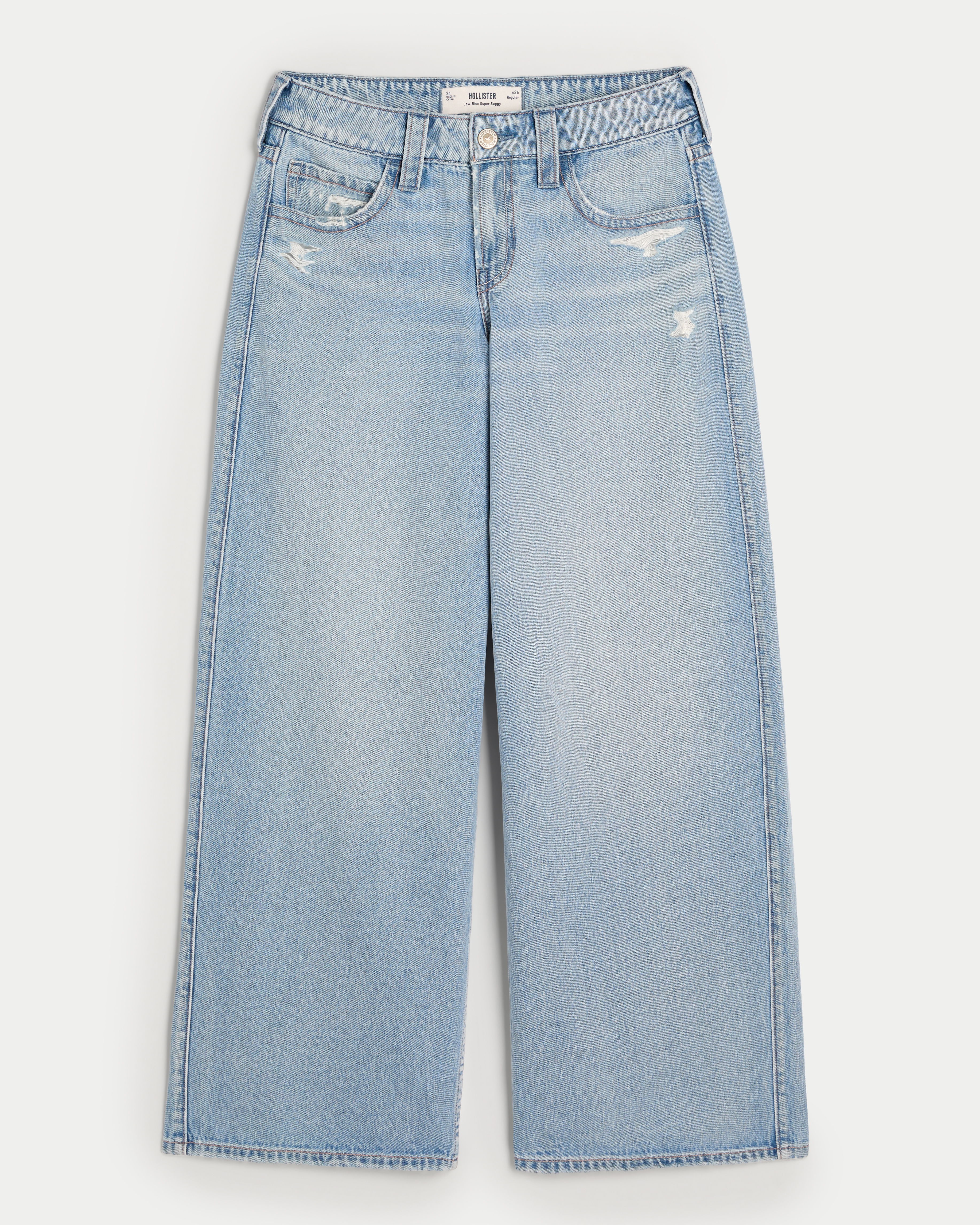 Women s Low Rise Light Wash Super Baggy Jeans in Medium Size 0 R 1 R 25W from Hollister