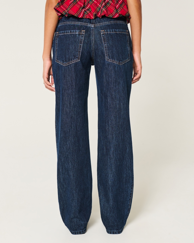 Low-Rise Dark Wash Loose Jeans