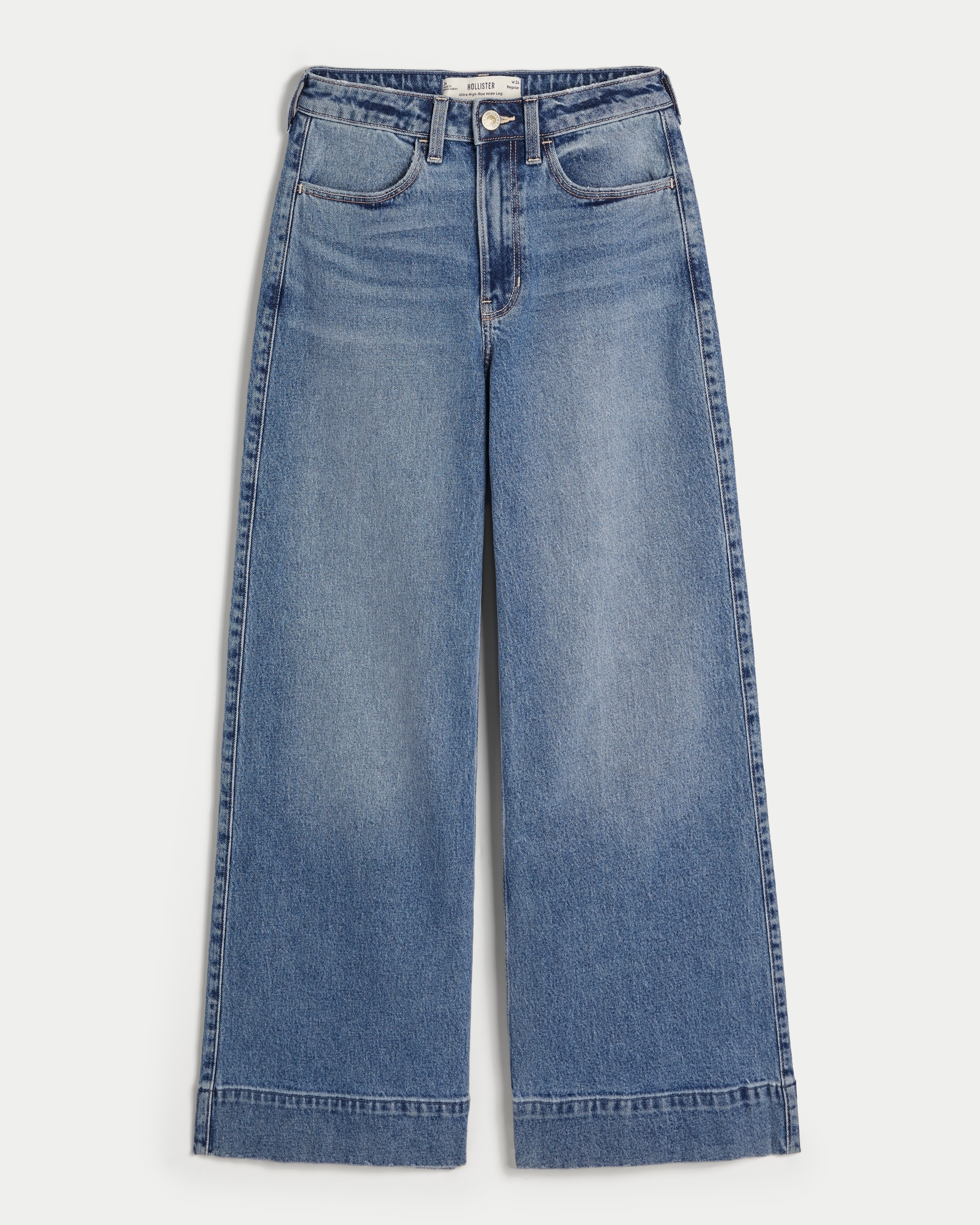 Women's Ultra High-Rise Dark Wash Wide-Leg Jeans | Women's Bottoms |  HollisterCo.com