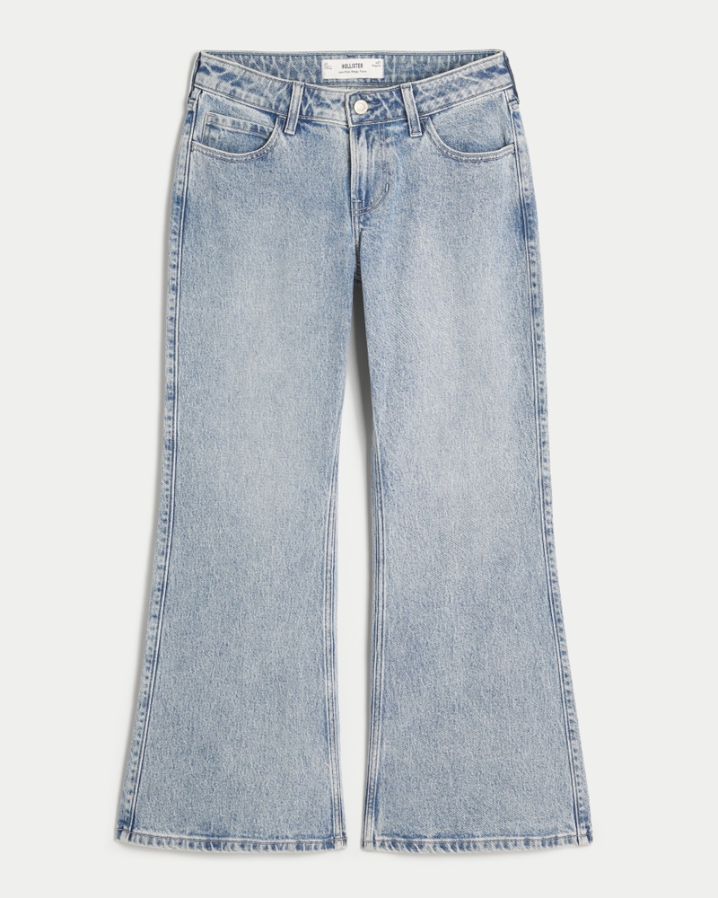 Donna Jeans Baggy a Zampa a Vita Bassa con Lavaggio Chiaro Donna