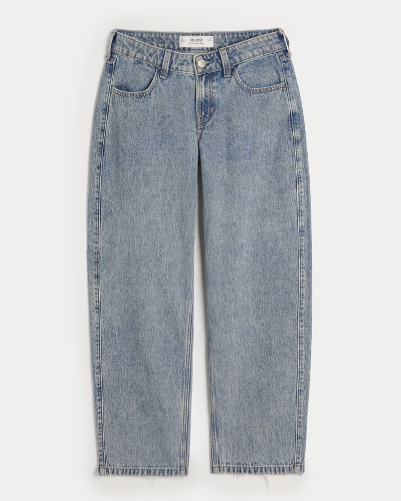 Women s Low Rise Light Wash Tapered Baggy Jeans in Light Size 00 R 0 R 24W from Hollister