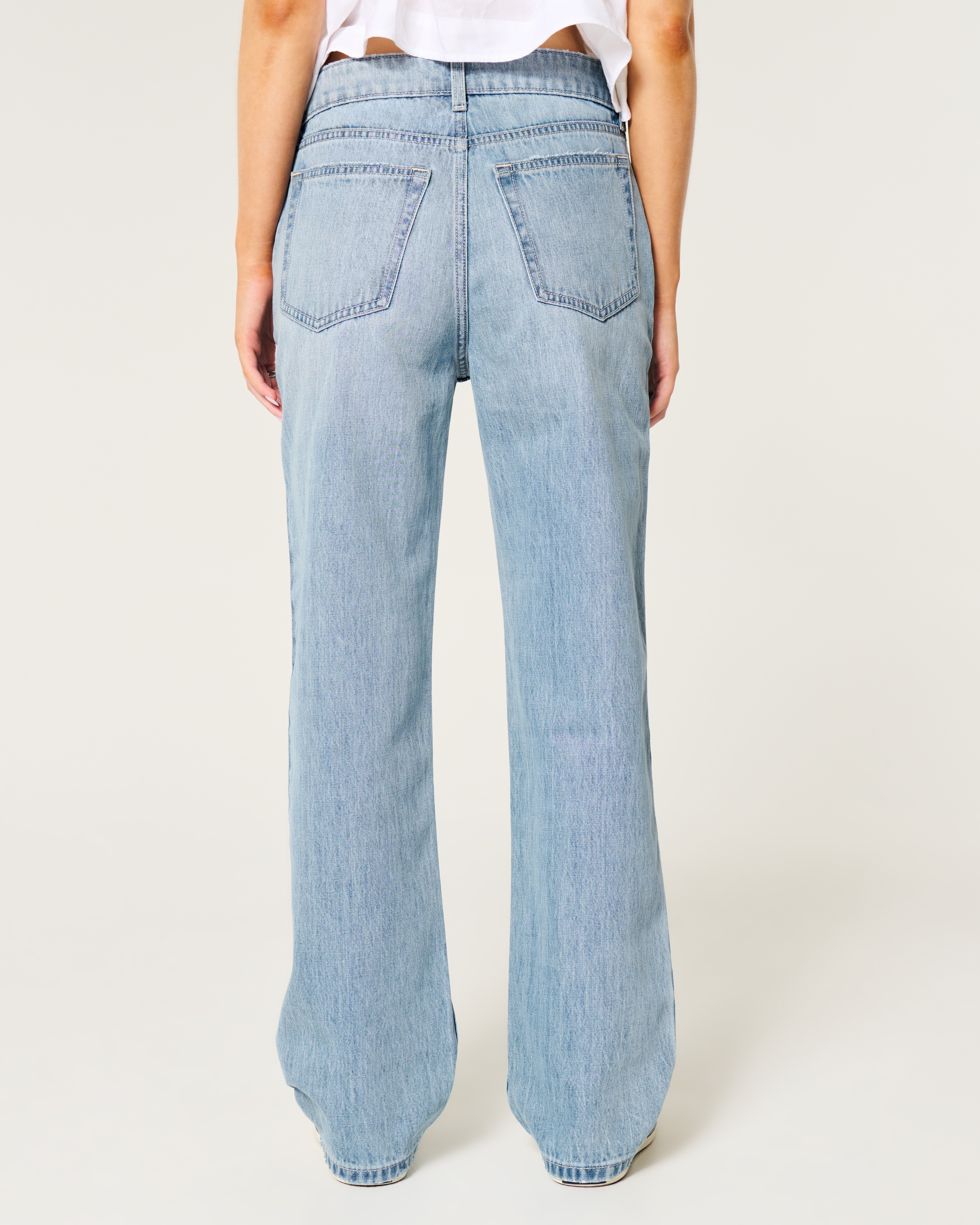 High-Rise Medium Wash Slouchy Straight Jeans