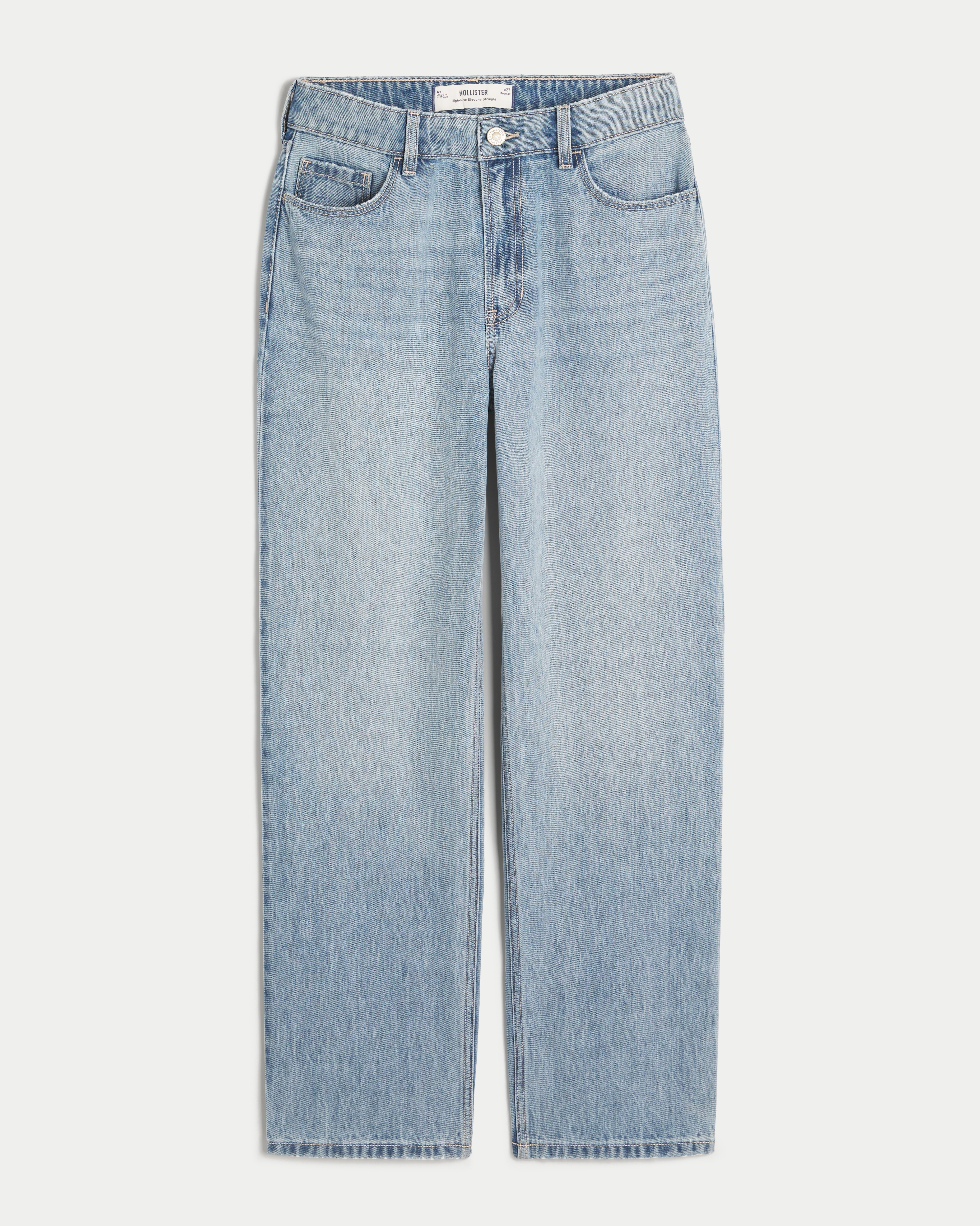 High-Rise Medium Wash Slouchy Straight Jeans