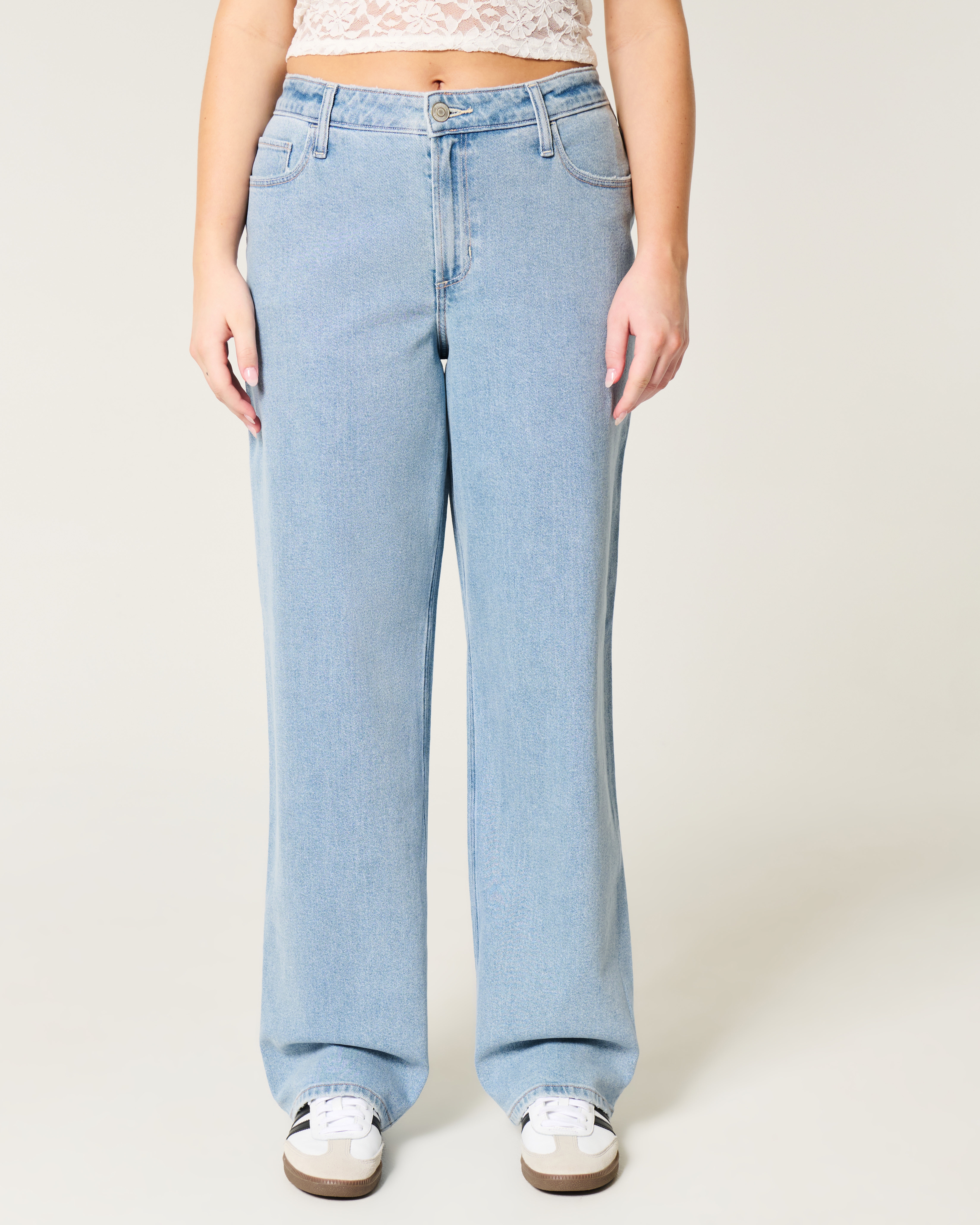 High-Rise Medium Wash Dad Jeans