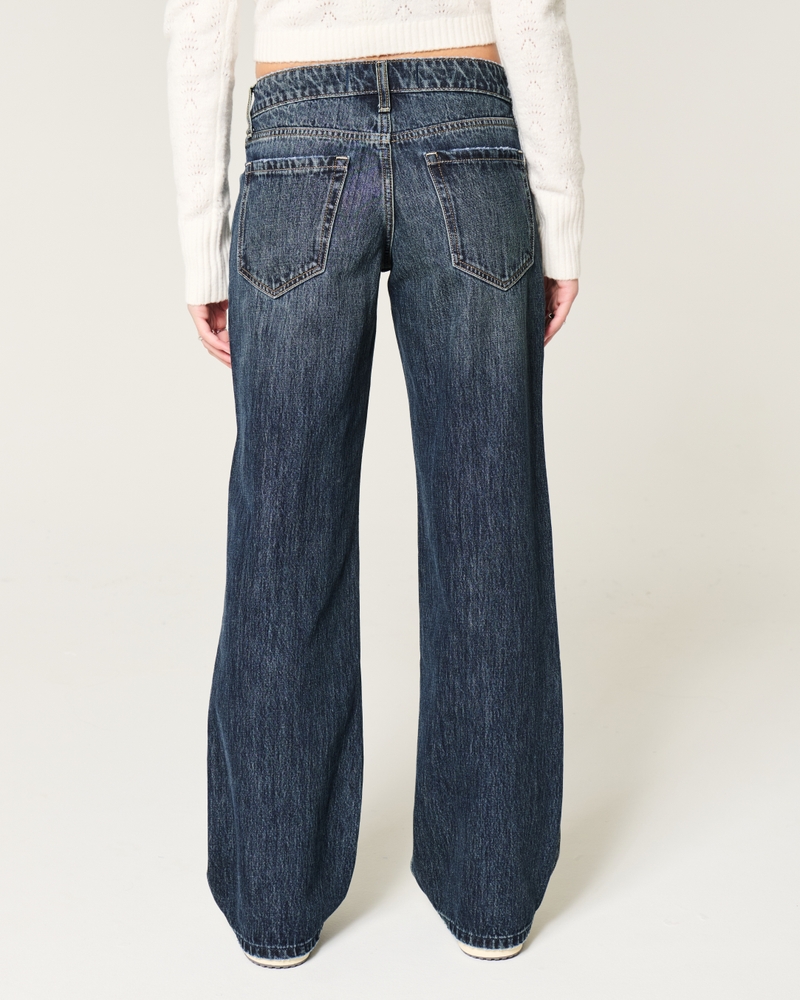 Low-Rise Dark Wash Baggy Jeans