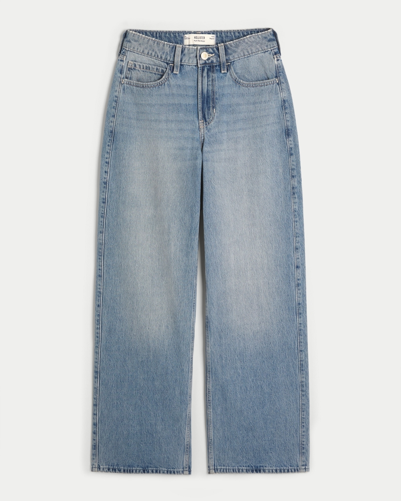 High-Rise Light Wash Baggy Jeans
