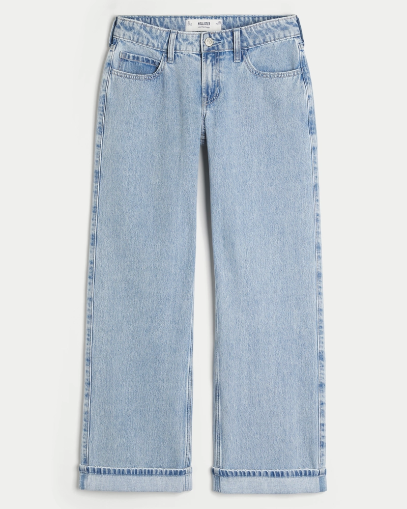 Low-Rise Light Wash Baggy Jeans