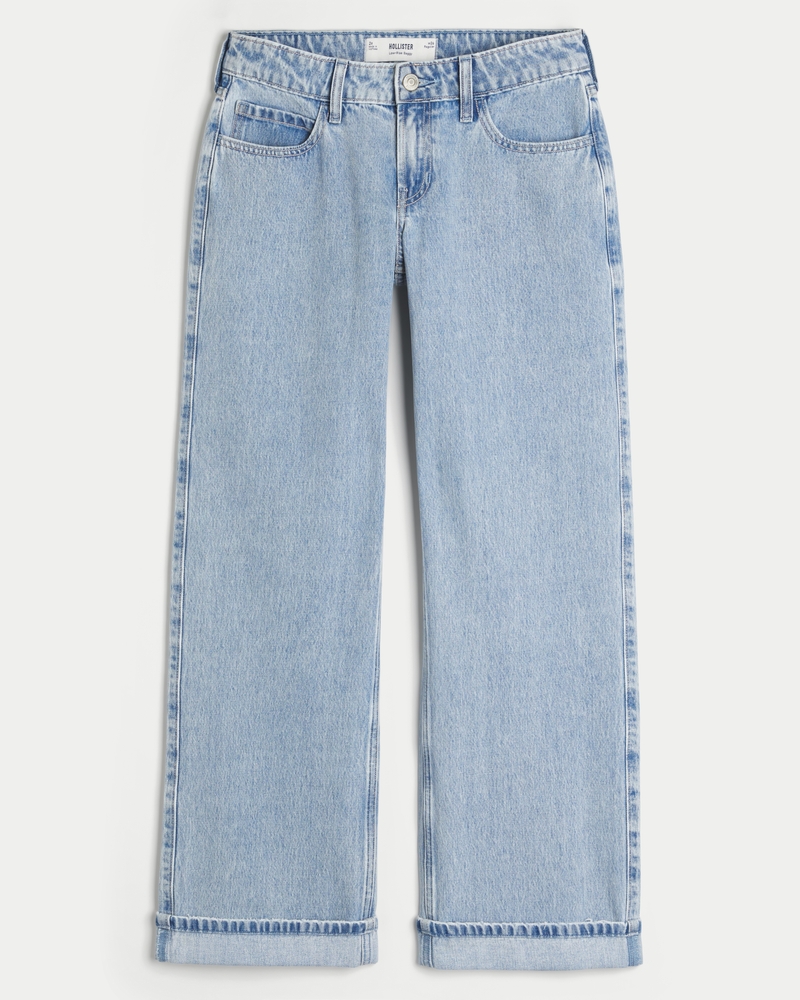 Low-Rise Light Wash Baggy Jeans