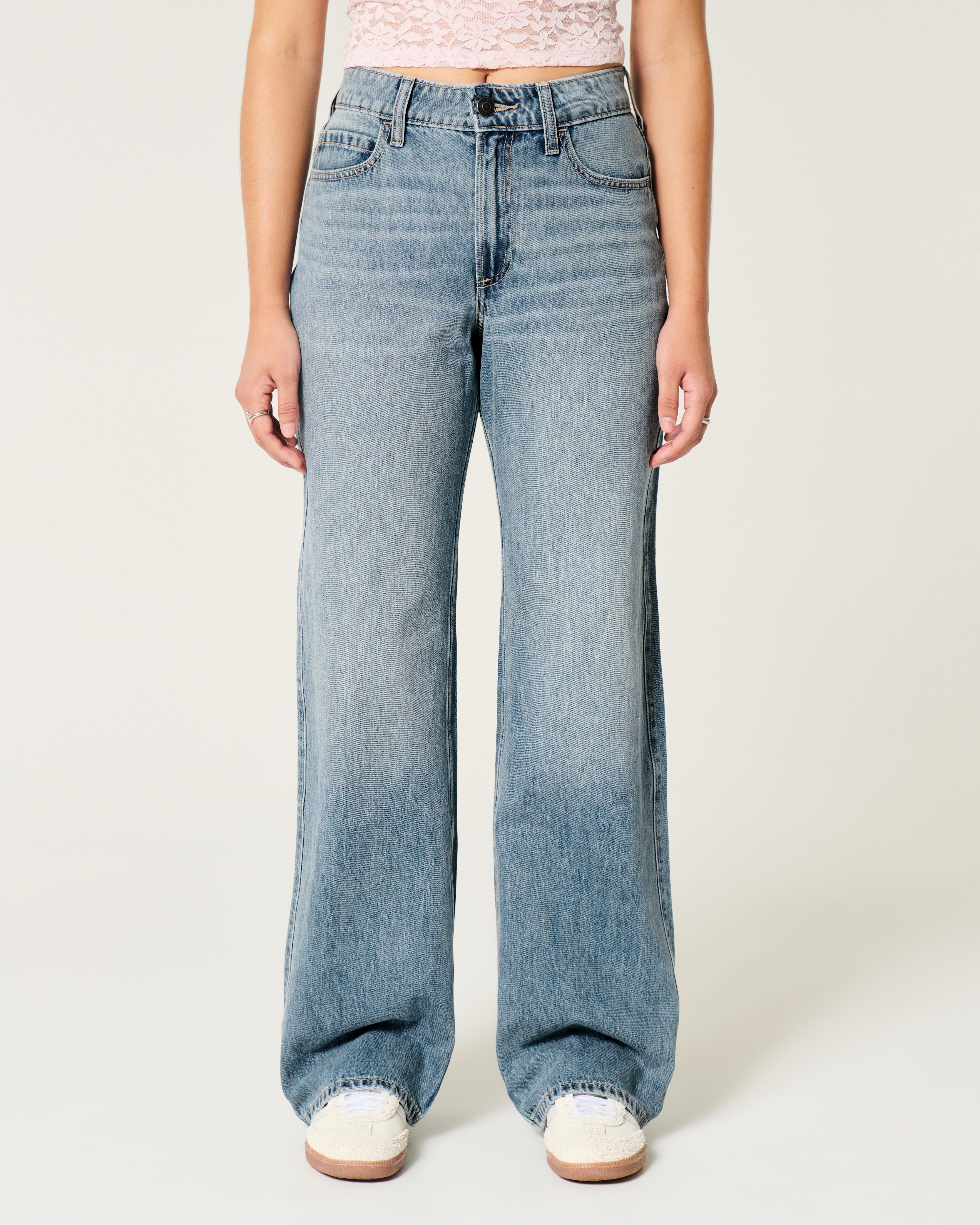 Curvy High-Rise Medium Wash Baggy Jeans