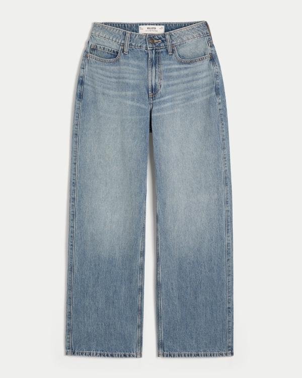 Curvy High-Rise Medium Wash Baggy Jeans, Medium view 1