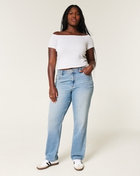 Curvy High-Rise Medium Wash Straight Jeans