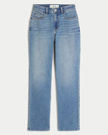 T | High Rise Medium Wash Straight Slim Fit Jean