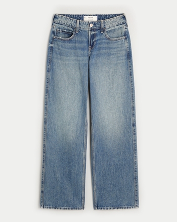 激安スーパーの“売上対決” Low-Rise Women's Floral Jeans Baggy Wash Medium Embroidered ジーンズ