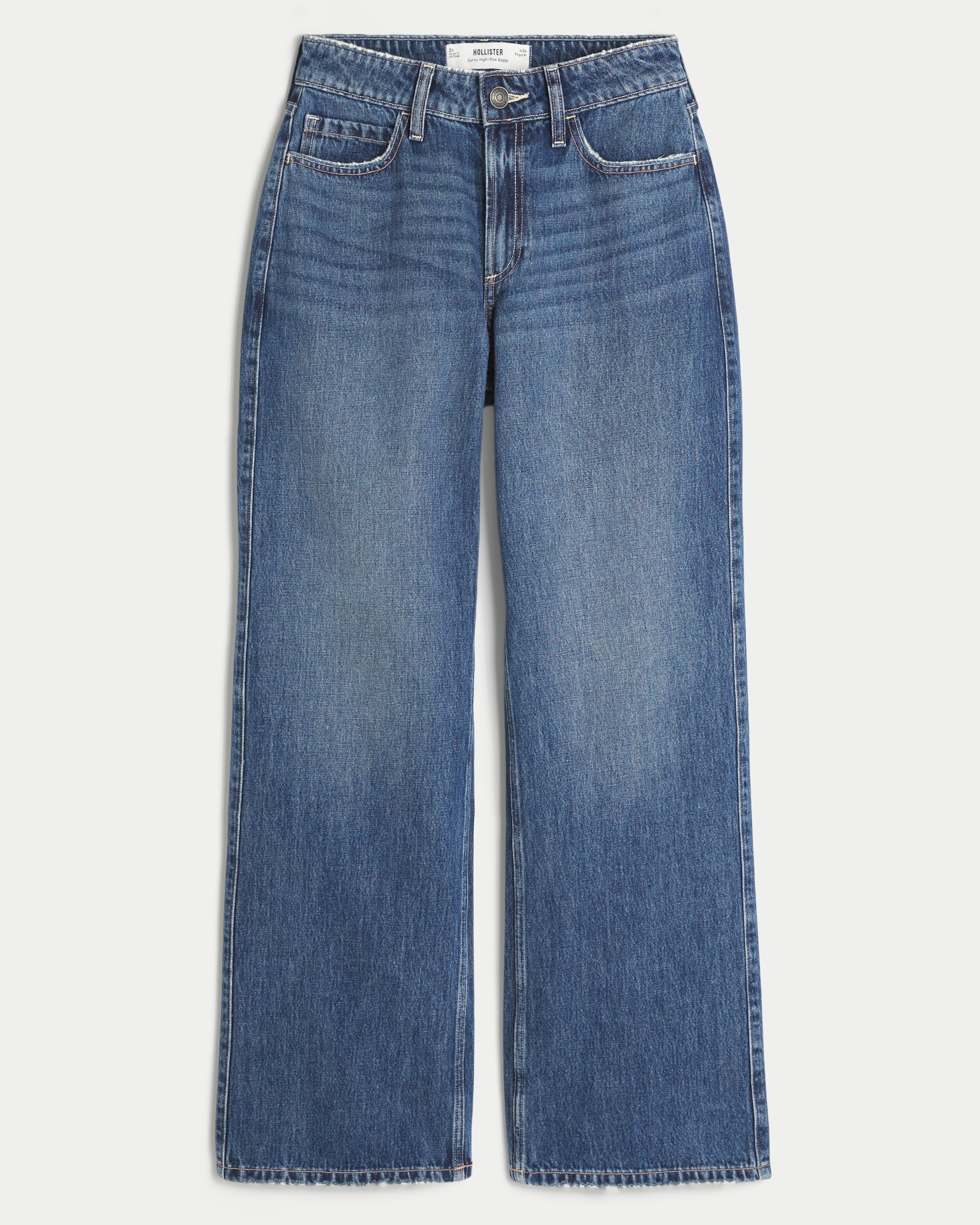Curvy High-Rise Medium Wash Baggy Jeans