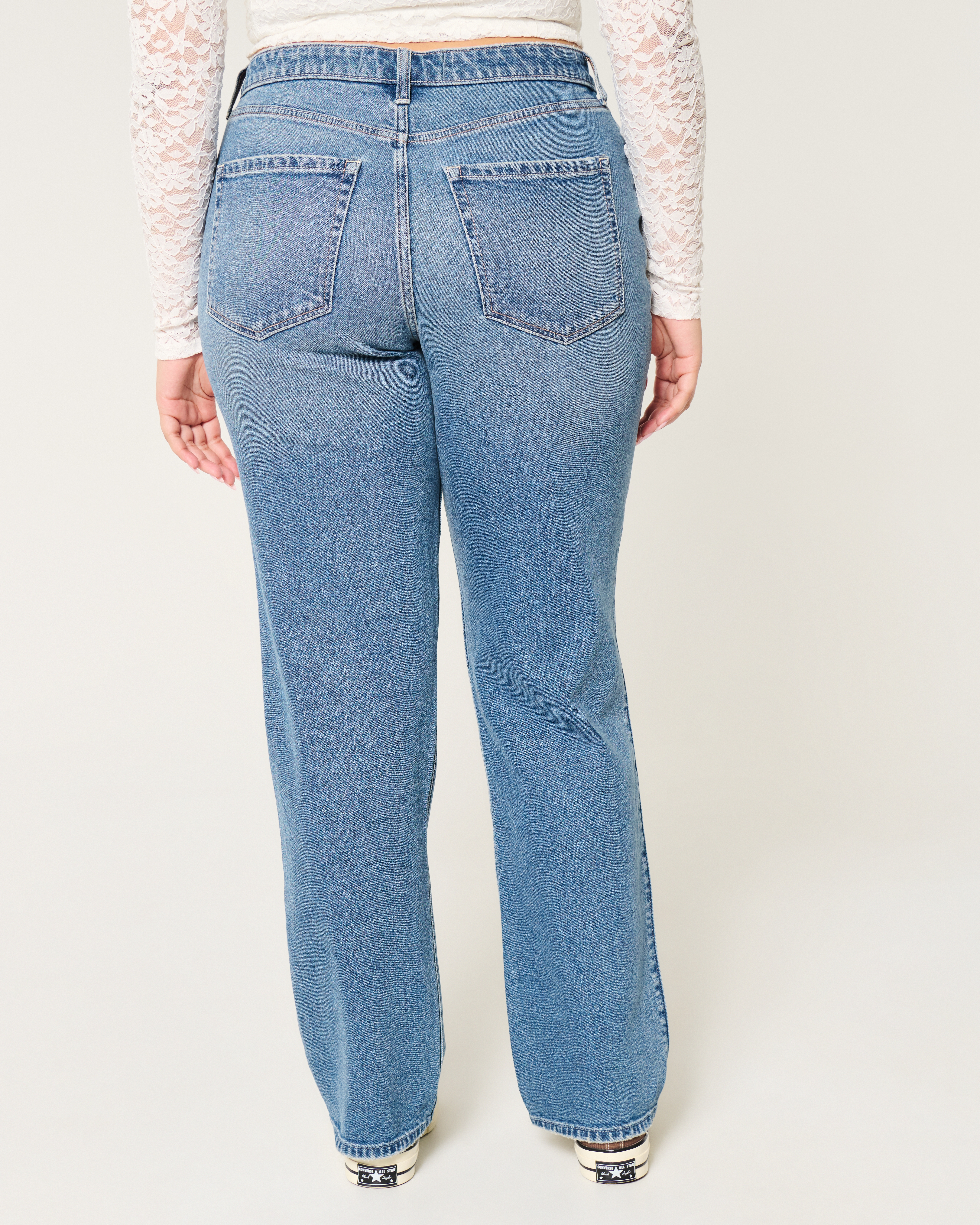 Curvy High-Rise Medium Wash Straight Jeans