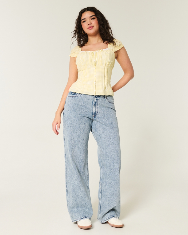Curvy High-Rise Medium Wash Baggy Jeans