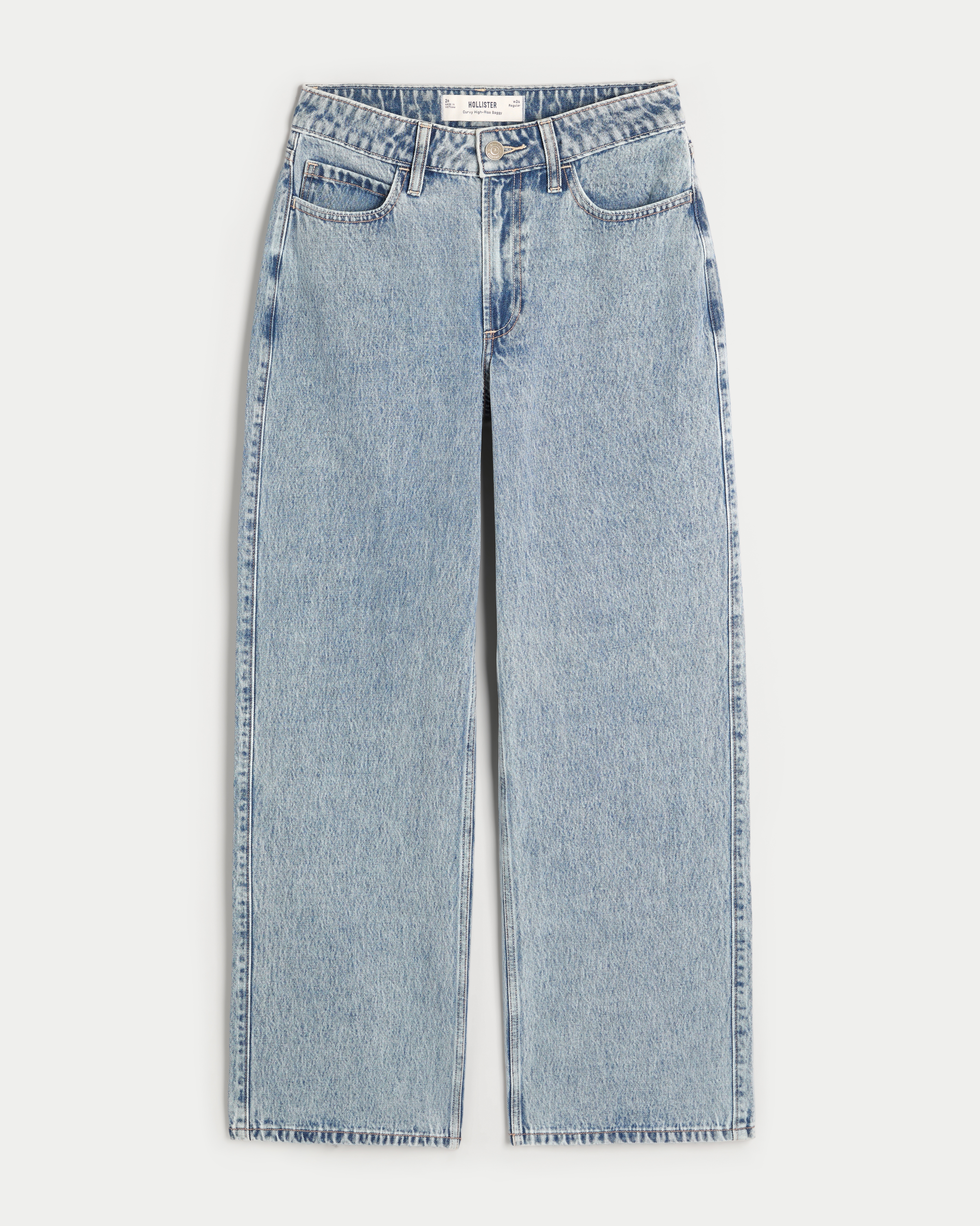 Curvy High-Rise Medium Wash Baggy Jeans