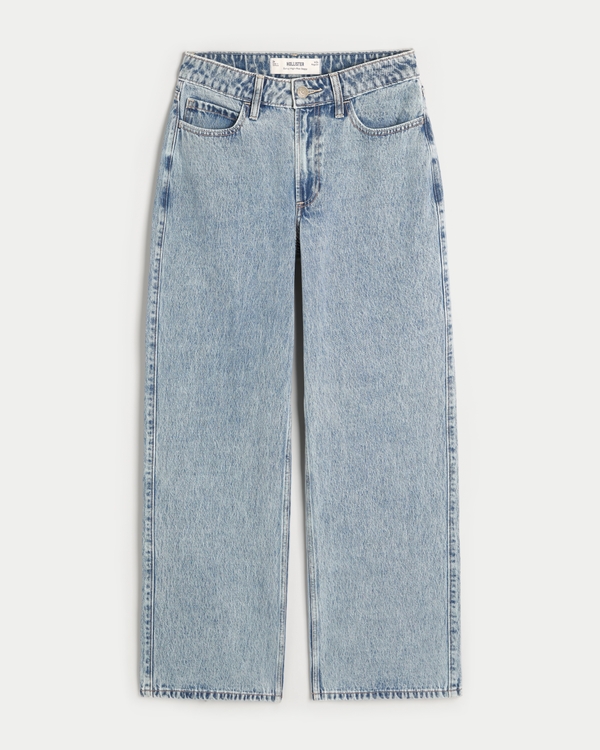 Curvy High-Rise Medium Wash Baggy Jeans, Medium view 1