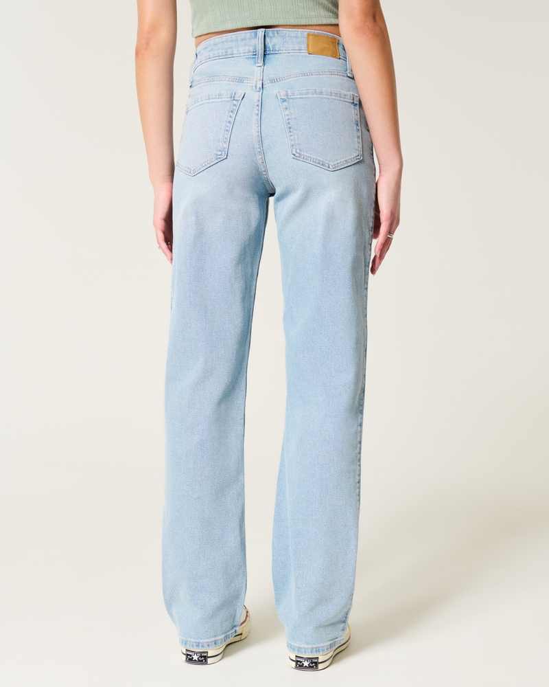 High-Rise Light Wash Dad Jeans